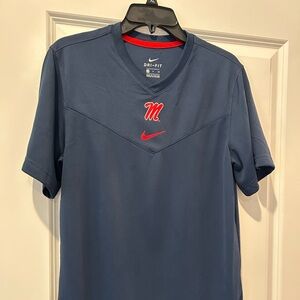 Nike Men's Navy and Red Dri-FIT Tee